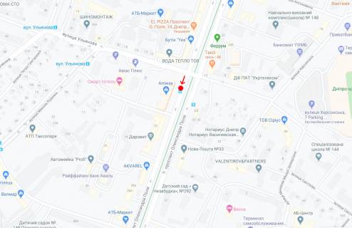 Нестандарт A в Днепр (Днепропетровск), 0,8х1,85  Пр. Олександра Поля (Кірова), біля буд.22 схема