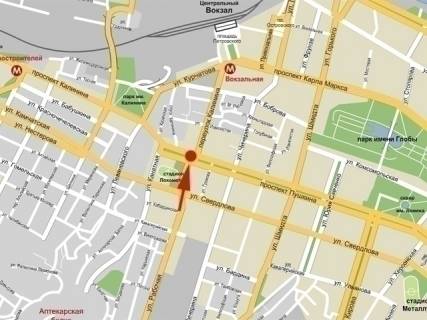 Билборд A в Днепр (Днепропетровск), 6х3  вул.Робоча, перехрестя з пр.Лесі Українки (пр.Пушкіна) схема