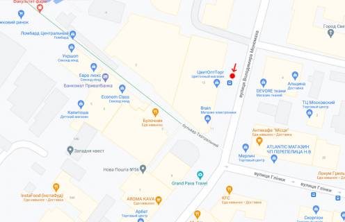 Нестандарт A в Днепр (Днепропетровск), 0,74х1,62 (перф)  Вул. Володимира Мономаха (Московська) біля буд.15, перед Королеви Єлизавети ІІ вул. (Глінки) (1) схема