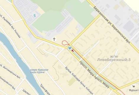 Билборд B в Днепр (Днепропетровск), 6х3  пр.Миру, 71, з центру схема
