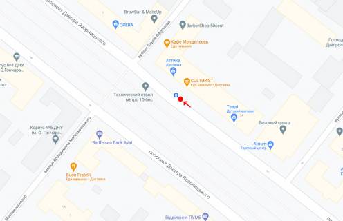 Нестандарт A в Днепр (Днепропетровск), 0,75х1,98(перф)  Пр. Дмитра Яворницького (Карла Маркса), біля буд.26, неподалік візового центру схема