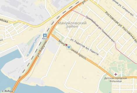 Билборд A в Днепр (Днепропетровск), 6х3  пр.Мануйлівський (Воронцова), навпроти дому №5, в бік Нового моста, до центру схема
