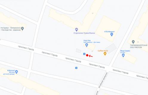 Нестандарт A в Днепр (Днепропетровск), 0,79х1,49(перф)  пр. Героїв, 37, поруч з АТБ схема