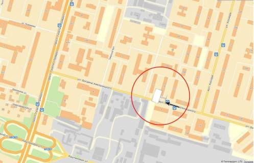 Билборд  в Днепр (Днепропетровск) вул.Б.Хмельницкого, 21 схема