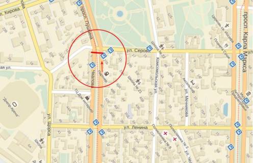 Призма  в Днепр (Днепропетровск) вул.С.Хороброго (Чкалова) - вул. Лазаря Глоби (Сєрова, Фабра) - 261406 схема