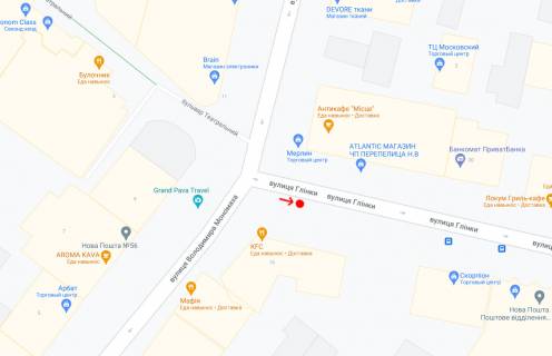 Нестандарт A в Днепр (Днепропетровск), 0,75х1,60(перф)  Вул.Глінки, 19, поруч з KFC -1- схема