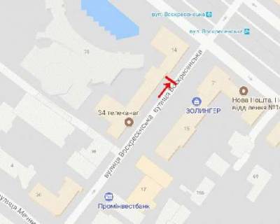 Ситилайт  в Днепр (Днепропетровск) вул. Воскресенська (Леніна),14, біля Приватбанку, Міськвиконкому, №2 схема