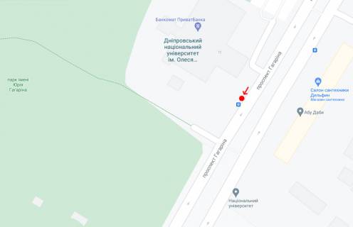 Non-Standard A in Dnipro (Dnipropetrovsk), 0,74х1,96(перф)  Pr.Gagarina, bila bud.72, DNU im.O.Goncara scheme