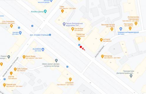 Нестандарт A у Дніпро (Дніпропетровськ), 0,74х1,59(перф)  Пр. Дмитра Яворницького (Карла Маркса), біля буд.40, після вул.Барикадна схема