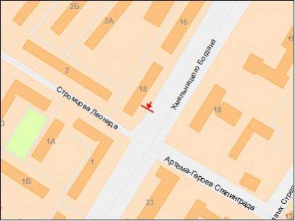 Призма  в Днепр (Днепропетровск) пр. Богдана Хмельницького (Героїв Сталінграда), 20 - вул.Олександра Щербакова (Стромцова, Вакуленчука) - 261522 схема