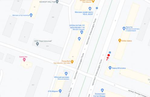 Нестандарт A у Дніпро (Дніпропетровськ), 0,74х1,98(перф)  Пр. Олександра Поля (Кірова), біля буд.115, після вул. Олександра Щербакова (Стромцова, Вакуленчука) схема