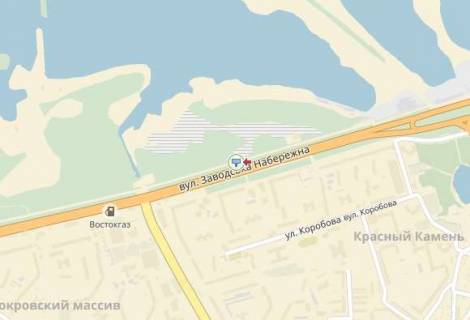 Billboard A in Dnipro (Dnipropetrovsk), 6х3  st.Naberezna Zavods'ka, z centru, Cervonij Kamin', Parus scheme