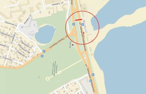 Билборд A в Днепр (Днепропетровск), 6х3  вул.Наб.Заводська – вул.Панаса Мирного, ж/м Червоний Камінь, Парус схема