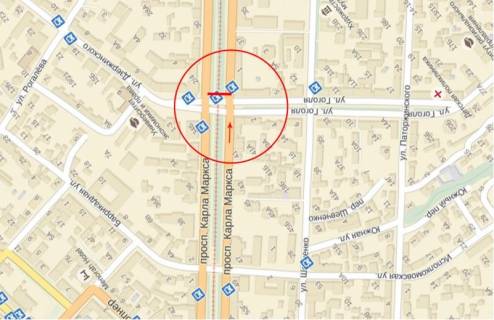 Scrolller, Scroll  in Dnipro (Dnipropetrovsk) av.D.Avornic'kogo - st.Gogola - 261303 scheme