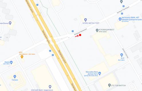 Нестандарт B в Днепр (Днепропетровск), 1,17х1,97  Вул.Панікахи, біля буд.7, після з'їзду з Запорізького шосе схема