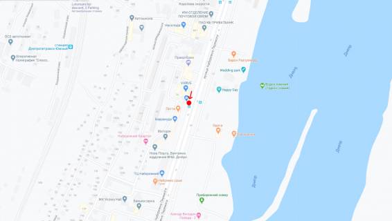 Нестандарт A в Днепр (Днепропетровск), 0,8х1,50 (перф)  Вул.Набережна Перемоги, біля буд.58 схема