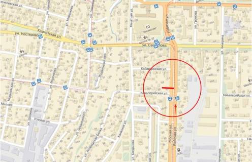 Билборд B в Днепр (Днепропетровск), 6х3  вул.Робоча (перехрестя з вул.Кавалерійська) схема
