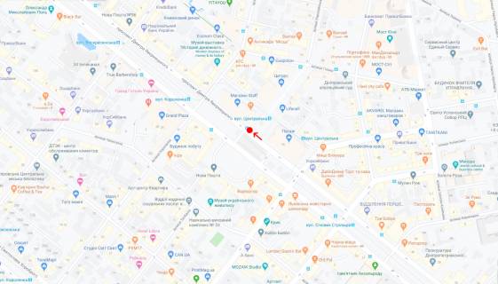 Нестандарт A в Днепр (Днепропетровск), 0,75х2,00 (перф)  Пр. Дмитра Яворницького (Карла Маркса), біля буд.52 схема