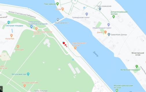 Нестандарт A в Днепр (Днепропетровск), 0,8х1,91   Вул. Січеславська Набережна (Набережна Леніна), біля буд.61 схема