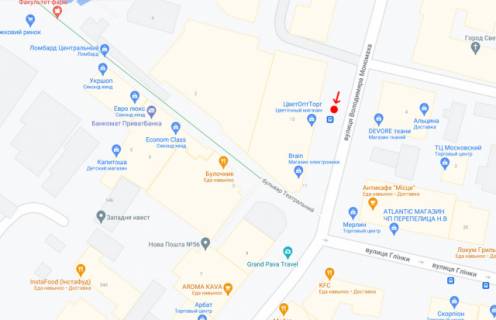 Нестандарт A в Днепр (Днепропетровск), 0,75х1,60 (перф)  Вул. Володимира Мономаха (Московська) біля буд.15, перед Королеви Єлизавети ІІ вул. (Глінки) (2) схема