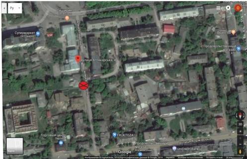 Билборд A в Ромнах, 3х6  Аптекарская,4 схема