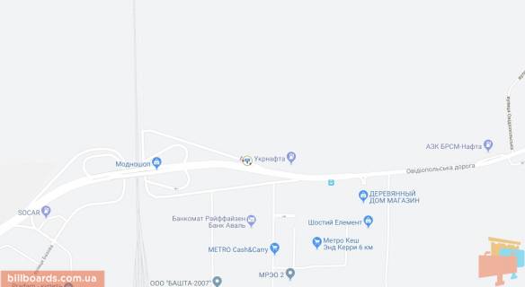 Білборд, Бігборд (Борд)  A у Одесі Деталізація схема