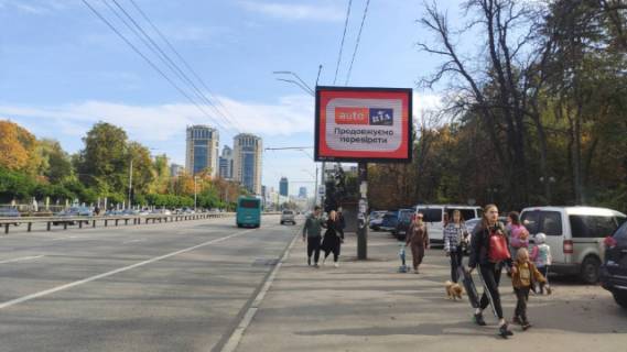 Видеоборд A в Киеве, 3.14x2.32  просп. Берестейський (Перемоги) (парк КПІ, навпр."Зоопарку" рух до центру) - 391166 схема