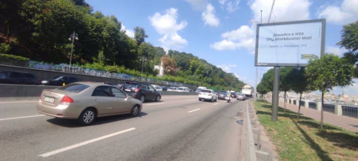 Видеоборд A в Киеве, 3.14x2.32  Набережне шосе (4),(після 100 метрів від Паркового мосту по ходу до Поштової площі) - 368471 схема