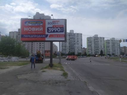 Билборд B в Львове, 3м x 6м  Милославська / Червоної Калини (Маяковського) прт, 74/9 схема