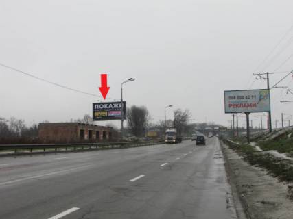 Билборд B в Львове, 3м x 6м  Повітрофлотський проспект (Нова дорога),  за150 метрів до заїзду на Кільцева дорога, рух із центру Києва схема