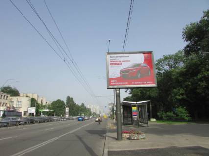 Видеоборд A в Киеве, 3.14x2.32  просп. Берестейський (Перемоги) - вул. Академіка Янгеля, парк КПІ, рух до центру міста - 391175 схема