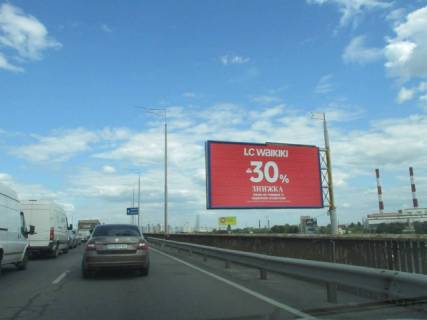 Бэклайт A в Киеве, 6x3  Саперно-Слобідська, виїзд на Південний міст (рух в напрямку лівого берегу) схема