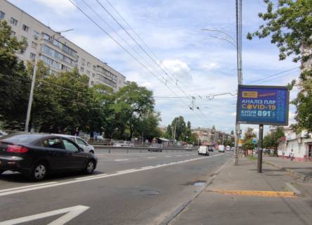 Видеоборд A в Киеве, 3.14x2.32  Чоколівський бульвар, 20-22, перед пл. Космонавтів, рух від Севастопольської пл. - 391276 схема