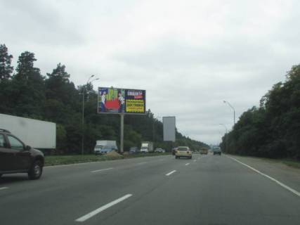 Билборд A в Киеве, 6x3  Броварський проспект (розподілювач), рух в напрямку Києва, 200 метрів від АЗС "ОККО" схема