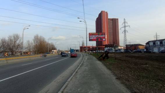 Видеоборд A у Києві, 6x3  Набережно-Рибальська вул.(200 метрів від ТРЦ "Блокбастер Молл", рух в напрямку центру міста) - 28010 схема