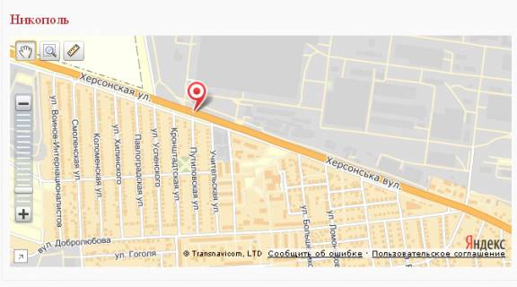 Билборд A в Никополе, 3х6  перехрестя вул.Херсонської та вул.Путилівської схема