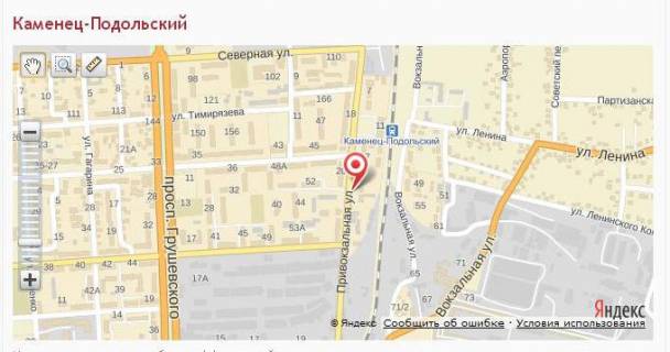 Билборд B в Каменец-Подольском, 3х6  вул.Привокзальна 19 (західна сторона) схема