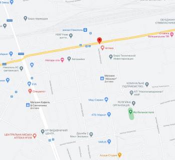Билборд B в Никополе, 3х6  перехрестя вул.Героїв Чорнобиля та вул.Шевченка схема