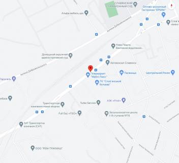 Билборд B в Славянске, 3х6  вул.Центральна (біля ринку "Слов'янський бульвар",розподільча смуга руху) схема
