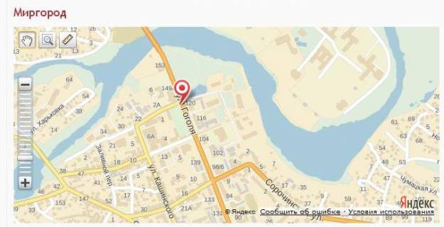 Билборд A в Миргороде, 3х6  вул. Гоголя, непарна сторона, район центрального входу в стадіон схема
