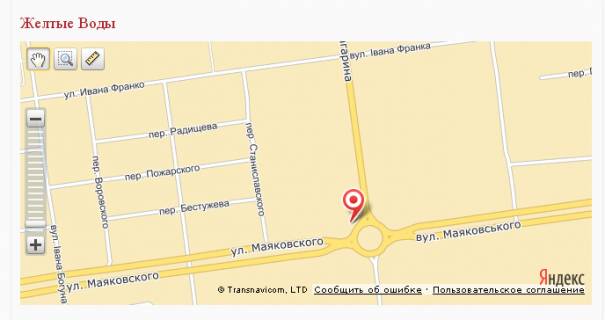 Билборд B в Желтых Водах, 3х6  вул. Маяковського, район колишнього ОКВЗН "ІП Стратегія" схема
