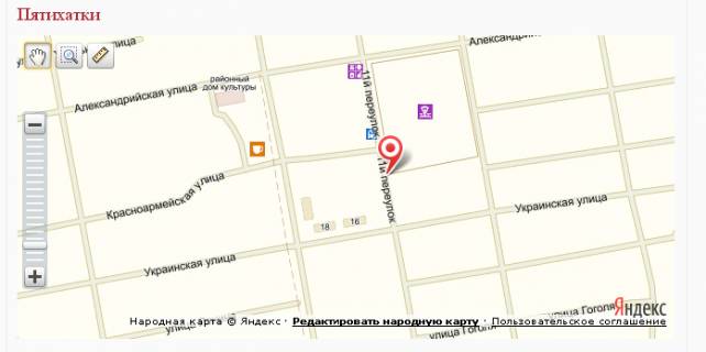 Билборд B в Пятихатках, 3х6  на узбіччі 11-го провулку (район Центрального ринку) схема