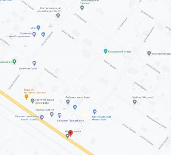 Билборд A в Константиновке, 3х6  вул.Олекси Тихого - вул.Московська схема
