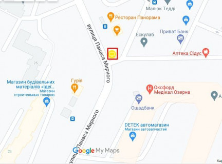 Билборд A в Хмельницком Панаса Мирного (перехрестя Кармелюка ) схема