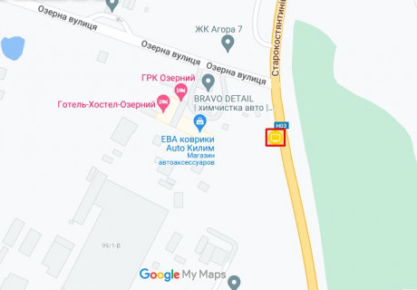 Билборд A в Хмельницком Староконстянтинівське шосе(Дендропарк) схема