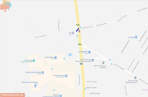 Билборд B в Киеве, 3*6 м  ул. Гордская/Синеозерная схема