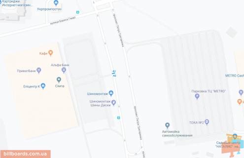 Билборд A в Киеве, 3*6 м  Просп. Петра Григоренка (на разделители между Эпицентром и Метро) схема