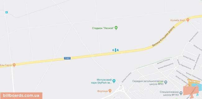 Билборд A в Киеве, 3*6 м  Большая Кольцевая дорога (в направлении Гостомеля, Бучи) схема