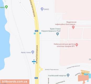 Билборд A в Киеве, 3*6 м  ул. Богатырская (в сторону Киева) схема