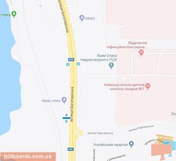 Билборд B в Киеве, 3*6 м  ул. Богатырская (в сторну Вышгорода) схема